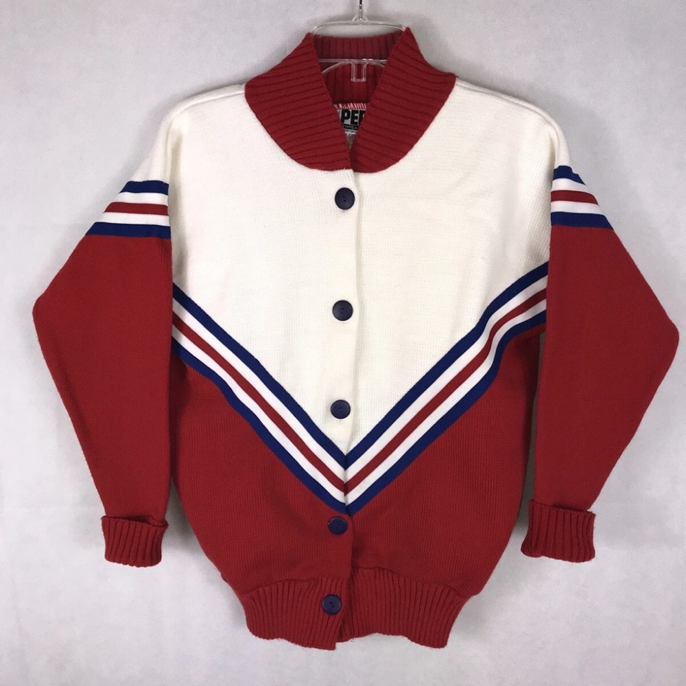 vintage pep threads 80s cheerleader sweater XS